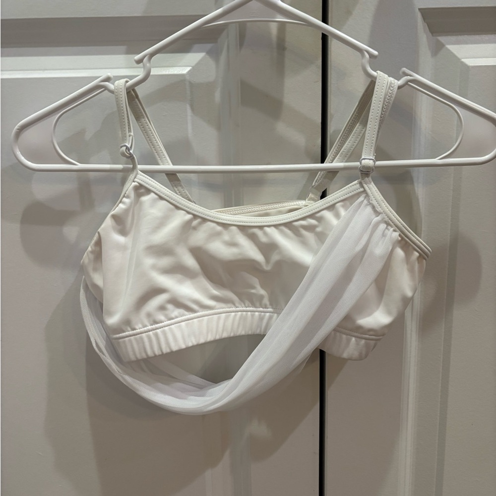 Balera White Women's Bra with Sheer Overlay